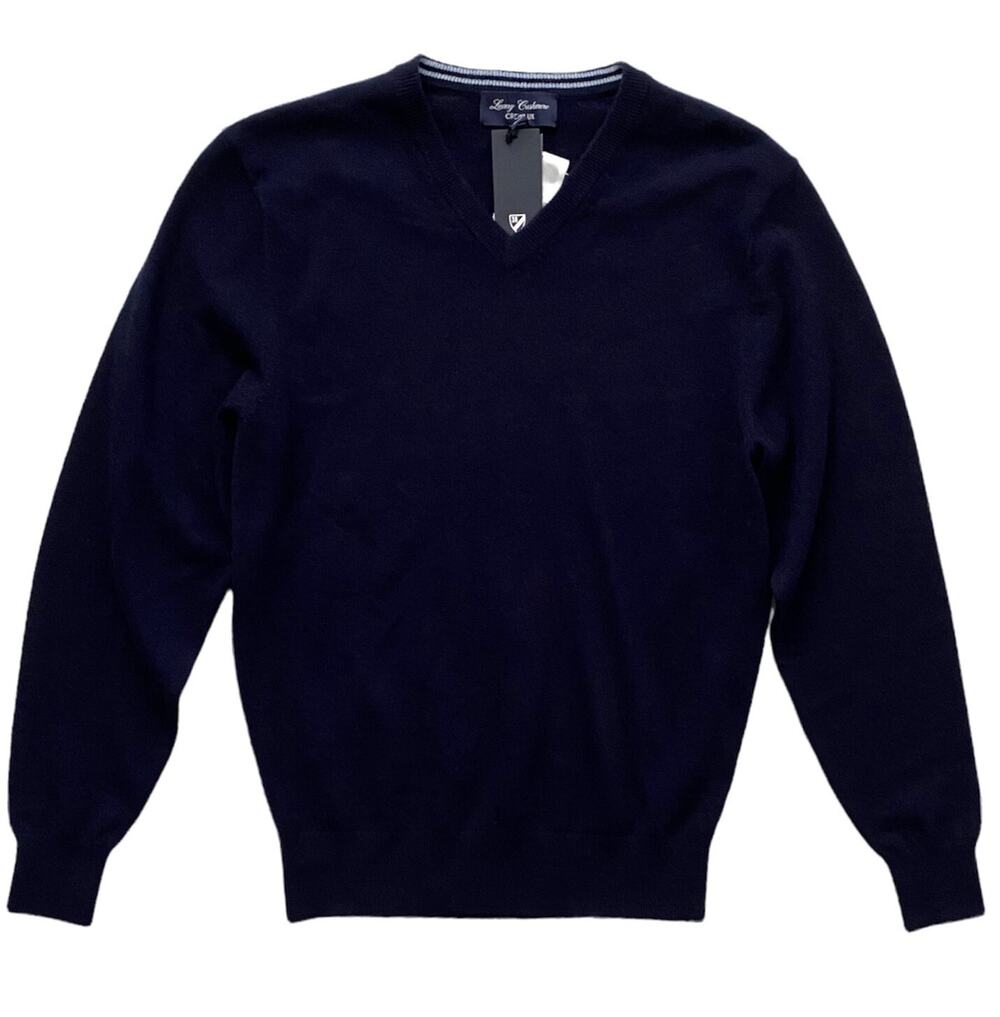 Daniel Cremieux Nwt Men's Luxury 100% Cashmere V Neck Pullover Navy Sweater S